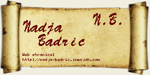 Nadja Badrić vizit kartica